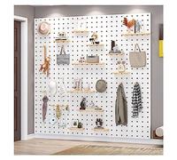 Tablero Perforado de Pared de Madera - 12 mm de Espesor, Fácil Instalación para Cocina y Organización