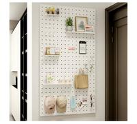 Tablero Perforado De Pared Para Exhibición, De 15 Mm De Grosor Kit Organizador De Pared Combinado Con Tablero Perforado Rectangular De Madera Panel Perforado Para Organización(Blanco,100x40cm)