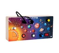 Tablero Sensorial De Madera - Tablero Actividades Solar en Madera | Panel De Control LED, Juego Educativo De Aprendizaje, Diseño Espacial Vívido, Actividad para Habilidades Motoras para Niños Y Niñas