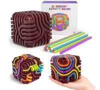 Tablero Sensorial de Silicona 3D, Sensory Activity Board con y 15 Cuerdas, Juguetes Sensoriales de AñOs y Adultos para Aliviar la Ansieda, TDAH, Autismo (Rojo)