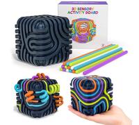 Tablero Sensorial de Silicona 3D, Sensory Activity Board , Juguetes Sensoriales con y 15 Cuerdas de AñOs y Adultos para Aliviar la Ansieda, TDAH, Autismo(Azul)