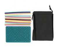 Tablero Sensorial de Silicona Fidget Toy con 20 Cuerdas y Bolsa de Malla, Juguete Antiestrés de Viaje para Niños y Adultos, Juego de Actividad Calmante para Autismo, TDAH y Ansiedad, Regalo Ideal