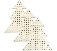Tableros de corona con agujeros, 3 piezas de madera sin terminar con forma de árbol de Navidad, marco de corona de 11.8 x 7.9 pulgadas, aro floral decorativo para colgar en Halloween, Navidad, base de