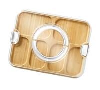 Tableros de corte para la cocina - 14.57 x 11.42 x 2.76 pulgadas Tablero de preparación de alimentos de madera con tapa de almacenamiento para servir queso, pan con uso multifunción, bandeja de charcu
