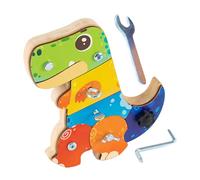 Tableros de destornillador | Tabla de tornillo de dinosaurio de 7.68 pulgadas | Juguetes educativos de madera Diseño de piezas removibles duraderos para mejorar las habilidades cognitivas y el aprendi