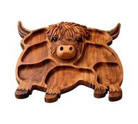 Tableros de embutidos de madera, con un diseño en forma de vaca de madera, 33x28x2 Cm, bandeja de carne de queso de granja, natural, duradero, para merienda, fiesta de frutas, banquete, reunión de