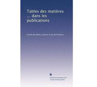 Tables des matières ... dans les publications