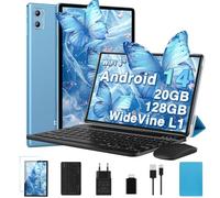 Tablet 10 Pulgadas con 20GB RAM+128GB ROM/TF Ampliable a 2TB, Tablet Android 14 con Widevine L1,5G WiFi 6, 8 Cores, BT5.0, Type C, GMS Certificado Tablets 2 en 1 con Teclado, Funda y Ratón - Azul