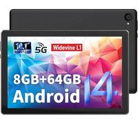Tablet 10 Pulgadas - HotLight Tablet Android 14 8GB RAM+64GB ROM(1TB TF), 1280 * 800 FHD IPS, Cámara 8MP+5MP, Batería 5000mAh, GMS Certificación Widevine L1, Facciale ID, OTG, 5G+2.4G WiFi 6, BT5.4