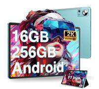 Tablet 11 Pulgadas Android 13 con 16GB RAM 256GB ROM(1TB Ampliable), 2K FHD Tablets con Triple Cámara(13MP+5MP+2MP), 8 Cores, 2.0 GHz, IPS 2000 * 1200, 5G Wi-Fi, Batería 8600 mAh, BT 5.0, GPS, Verde