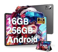 Tablet 11 Pulgadas Android con 16GB RAM 256GB ROM(1TB Ampliable), 2K FHD Tablets con Triple Cámara(13MP+5MP+2MP), 8 Cores, 2.0 GHz, IPS 2000 * 1200, 5G Wi-Fi, Batería 8600 mAh, BT 5.0, GPS, Gris