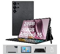Tablet 15 de 10.1 pulgadas, 24GB de RAM y 512GB de ROM, 5G , batería de 6000Mah, cámara de 8MP y 16MP, pantalla táctil IPS FHD, Wifi 6, USB-C, almacenamiento expandible, Tablet para , Tablet, Pad