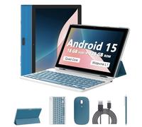 Tablet Android 13 de 10 pulgadas, 2024 más reciente de 12 GB de RAM+128 GB de ROM/1 TB de tabletas expandibles, tabletas 2 en 1 con teclado, visualización de CPU HD de cuatro núcleos de 2.0 GHz,