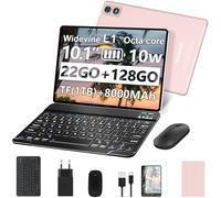 Tablet Android 14,22 GB RAM + 128 GB ROM (512 GB To Extensible), 8000 mAh, con 5G Wi-Fi, tableta táctil con Widevine L1| 8 núcleos | 2 en 1 tableta de 10 pulgadas con teclado, últimas tabletas PC-oro