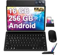 Tablet Android Octa-Core de 11 pulgadas, Pantalla 2K, 16GB RAM + 256GB ROM|WiFi, Tablet táctil con funda protectora, Teclado inalámbrico para oficina con función de escritura, Con soporte -Gris