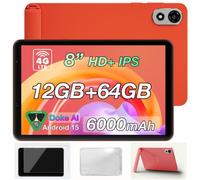 Tablet Blackview Zeno 1 8" HD 90Hz 4GB 64GB WiFi/4G 6000mAh Android 15 Naranja + Funda + Protector