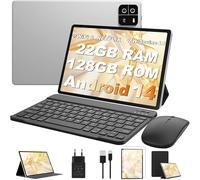 Tablet de 10 pulgadas Android 14, tabletas 22 GB RAM + 128 GB ROM (1 TB TF) Octa-Core, Widevine L1,5G+2.4G WiFi, GMS, BT 5.0, 8000 mAh, 16 MP+8 MP, 1920 x 1200Face ID, GPS, Tablet PC con teclado y