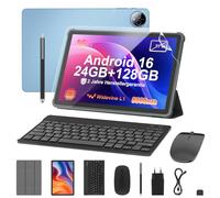 Tablet de 11 pulgadas con teclado: Android 16 8000 mAh Octa-Core 24 GB + 128 GB 2TB TF Tablet PC - WiFi 6 BT 5.2 1280*800 FHD + IPS 13 MP+5MP Cámara con ratón, USB C, adaptador, funda, adaptador OTG