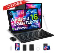 Tablet PC DOOGEE U11 con Android, pantalla ultraclara de 16 pulgadas y 90Hz, 4 GB de RAM, 128 GB de ROM, batería de 8580 mAh, altavoz dual, compatible con Widevine L1 Gray tablet ONLY