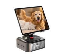 Tablet Holder Desk, 360° Rotating Stand, Ajustable Stereo Mount, Creative Desk Speaker Holder, Flexible All Angle Design for Kids Bed Bedside Floor Kitchen Counter Office Business Desktop Car