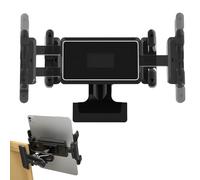 Tablet Holder, Portable Clamp Phone Mount Stand, Adjustable Viewing Angle Cradle Rotating Arm, Ideal for Bedside Reading, Streaming, Travel, Drawing, Treadmill, Car, or Airplane Use, 12-21.5cm Black
