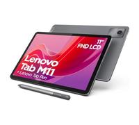 Tablet Lenovo Tab M11 LTE (G88). Color Gris (Grey). 128 GB de Memoria Interna, 4 GB de RAM. Pantalla IPS LCD de 11". Cámara Principal de 8 MP y Frontal de 8 MP. Sistema Android 13. Incluye Pen.