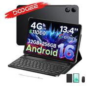 DOOGEE Tab G6 Max 2 en 1 Tablet PC Android 16 Gemini AI Pantalla de 13,4 pulgadas 32GB + 256GGB 11000mAh Batería 7,7mm Ultrafino Widevine L1 Black tablet ONLY