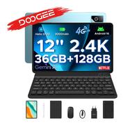 DOOGEE Tab G6 Pro Android 16 Tablet con Teclado, 4G LTE Tablets 12 Pulgadas 2,4K, 36GB+128GB/2TB, 7,5mm Ultrafina, Helio G100 Octa-Core, 9000mAh Gemini AI Tablet Grande, 13MP+8MP/ 2 Altavoces/Face ID