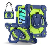 Tablet PC Case Funda Compatible with tableta compatible con iPad Mini 7 (A17 Pro) 2024/Mini 6 de 8,3", resistente, a prueba de golpes, con soporte giratorio de 360 grados, correa de mano y correa de