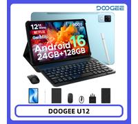 DOOGEE Android 16 U12 2 en 1 Tablet PC 12 pulgadas Gemini AI 24GB(6 + 18) 128GB mAh batería Widevine L1 soporte Wifi Tablet PC Gray VIP Edition