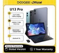 Versión Global DOOGEE U13 Pro Tablet PC Android 16 Gemini AI Pantalla FHD+ de 13'' UNISOC T7300 32GB 256GB Batería de 11000mAh Smart Pad 6GB 256GB Grey