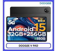 DOOGEE V Pad 5G - Tablet PC 2 en 1, pantalla de 12 pulgadas, Dimensity 7050, Android 15, 32GB RAM (8+24), 256GB de almacenamiento, batería de 8800mAh, WiFi 6, ultradelgado, PC 5G SOLO Tableta Azul