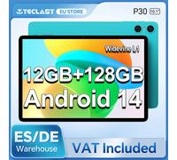 Tablet Teclast P30 10,1", Android 14, Max 12GB RAM (4GB+8GB Expansión), 128GB ROM, UNISOC T606 Octa-Core, 6000mAh, Doble Cámara, Desbloqueo Facial, Soporte MicroSD 1TB, Jack 3,5mm Tablet and Case