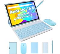 Tableta 2 en 1 Android 14 tabletas con teclado de 10 pulgadas, incluye funda para lápiz capacitivo de ratón, película templada, tableta de 6000 mAh, 6 GB + 32 GB ROM, tableta expandible de 1 TB,