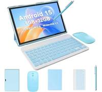 Tableta 2 en 1 con funda de teclado, lápiz capacitivo de ratón, tablet Android de 10 pulgadas, 14 tabletas PC, 6 GB de RAM + 32 GB ROM, compatible con 1 TB ampliable, batería de 6000 mAh IPS de 10.1