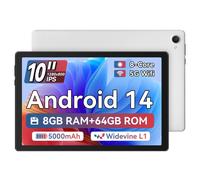 Tableta AEEZO de 10 pulgadas con Android 14 de ocho núcleos, 8 GB de RAM, 64 GB de ROM, 1 TB de TF, WiFi 6 5G+2.4G, Bluetooth 5.0, pantalla IPS de 1280 x 800, 5000 mAh, cámara dual de 8+5 MP, la últim