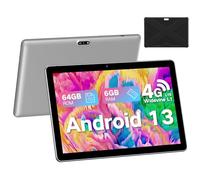Tableta Android 13 con ranura para tarjeta SIM, tabletas celulares de 10.1 pulgadas, tableta 4G LTE y teléfono (hace llamadas), 6 GB + 64 GB, compatible con expansión de 1 TB, tableta con funda, 5 MP