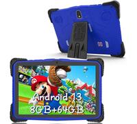 Tableta Android 13 para niños de 10 pulgadas para niños, 8 GB de RAM, 64 GB de ROM, cámara dual de 8 MP, control parental, tableta con software para niños preinstalado, aplicación IWAWA a prueba de