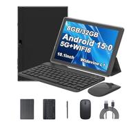 Tableta Android 14, 10 pulgadas 8 GB de RAM+64 GB ROM + 1 TB de expansión, procesador de cuatro núcleos de 1.8 GHz, tabletas 2 en 1 con teclado/ratón/funda/lápiz, cámara de 8 MP, batería de 6000 mAh