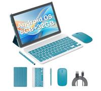 Tableta Android 14 2 en 1, tablet de 10 pulgadas con teclado y mouse, lápiz capacitivo protector de 10.1 pulgadas, pestaña de 8 GB+64 GB, compatible con expansión de 1 TB, cámara dual de 2 MP+8 MP