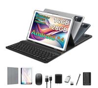 Tableta Android 14 de 10 pulgadas con pantalla Incell, 2025, tableta celular 4G con teclado de 14 GB de RAM (8+6 virtuales) + 128 GB ROM + 1 TB, tableta Octa-Core 2 en 1 5G WIFI 7000 mAh, Bluetooth,