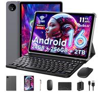 Tableta Android 16 de 11 pulgadas con Gemini AI, T7250 Octa-Core, 24 GB de RAM + 256 GB ROM/2 TB TF, 16 MP+8 MP, pantalla IPS HD de 1920 x 1200, 8000 mAh, Widevine L1, GPS, tabletas 2 en 1 con teclado