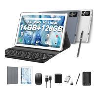 Tableta Android de 25,4 cm (10 pulgadas), última tableta con teclado, 14 GB RAM + 128GB ROM + 1TBExpand, Octa-Core, Pantalla Incell, 5G + 2,4 GHz WiFi/BT5.0/GPS, teléfono móvil 4G para T-Mobile, 13MP