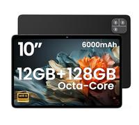 Tableta Android, tableta Android 14 de 10.1 pulgadas, procesador Octa-Core, RAM 12 GB, ROM 128 GB (hasta 2 TB), resolución de 800 x 1280, WiFi 6 y Bluetooth 5.4, cámaras duales, batería de 6000 mAh