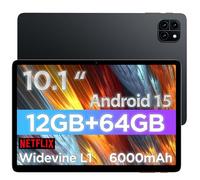 Tableta Android, tableta Android 15 de 10.1 pulgadas con procesador Octa-core RAM 12 GB ROM 64 GB (hasta 2 TB), resolución de 800 x 1280, WiFi 6 y Bluetooth, altavoces duales, 5 MP + 8 MP, 6000 mAh