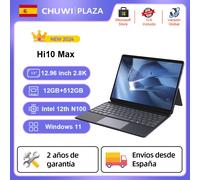 Tableta CHUWI Hi10 Max 2 en 1 con Windows 11, 12,96 pulgadas, pantalla 2880 x 1920 3:2, Intel 12th N100, 12 GB DDR5, 512 GB SSD, WiFi 6, BT5.2, compatible con teclado, lápiz óptico, cámaras duales 12G