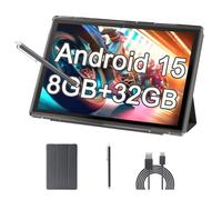 Tableta de 10 pulgadas Android 14 tabletas con funda 6 GB RAM+32 GB ROM + 1024 GB de expansión, tableta de batería de 6000 mAh, 2 MP + 8 MP doble cámara WiFi-6 10.1 pulgadas IPS HD pantalla táctil