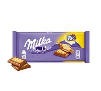 Tableta de Chocolate con Leche de los Alpes Milka con Galletas TUC, 5 unidad, 435g