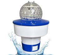 Tableta de cloro flotante con luz de bola solar piscina de 7 pulgadas cloro flotador ajustable dispensador de cloro de cloro para parque acuático de piscina, dispensador de cloro flotante para piscin