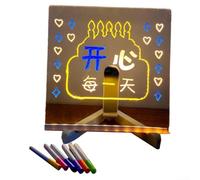 Tableta de dibujo acrílica con función de luz LED, incluye 7 bolígrafos de colores y un soporte (2)
